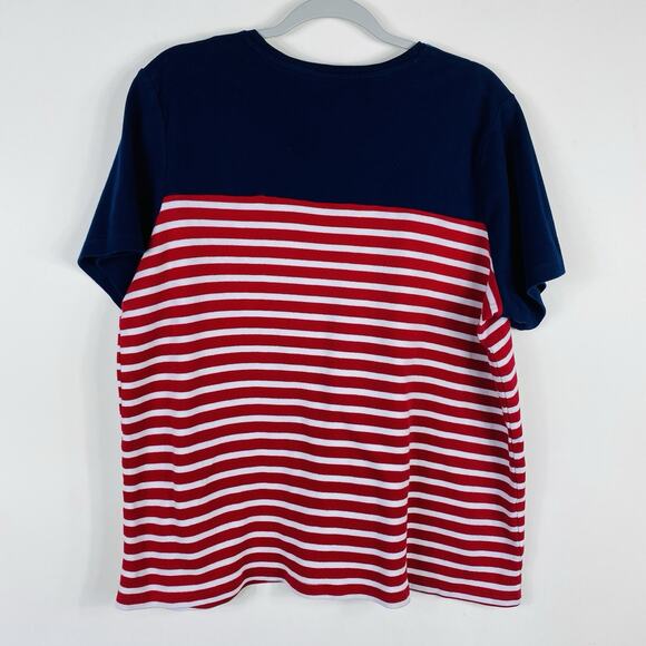 Kim Rogers Size 1X Stars Stripes Perfectly Soft Short Sleeve Tee Top Patriotic - Picture 2 of 4
